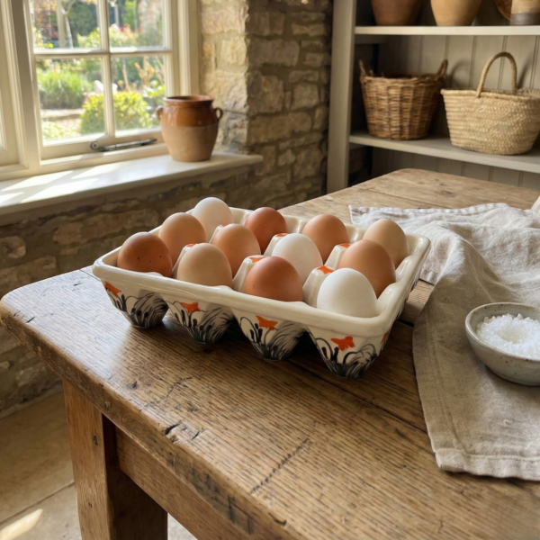 Boîte à œufs en céramique – Collection Nature Orange