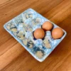 Boîte à œufs en céramique – Collection Mer & Écumes Bleu aquamarine