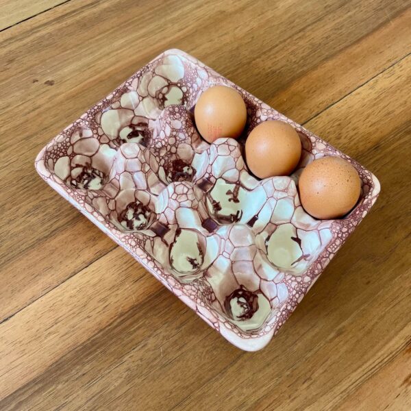 Boîte à œufs en céramique – Collection Mer & Écumes Marron