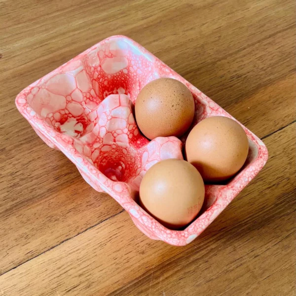 Boîte à œufs en céramique – Collection Mer & Écumes Rouge