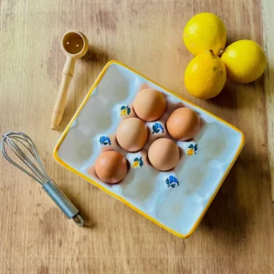 Boîte à œufs en céramique – Collection Traditionnelle Normande Jaune