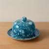 Cloche à fromage en céramique – Collection Mer & Écumes Bleu Turquoise
