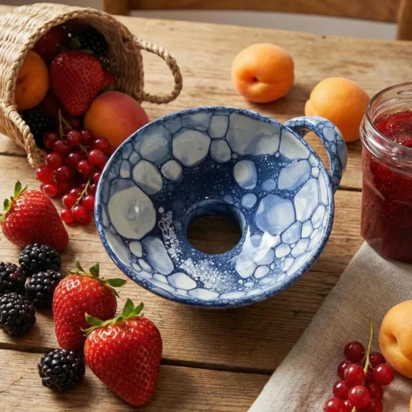 Entonnoir en céramique – Collection Mer & Écumes Bulle bleu marine