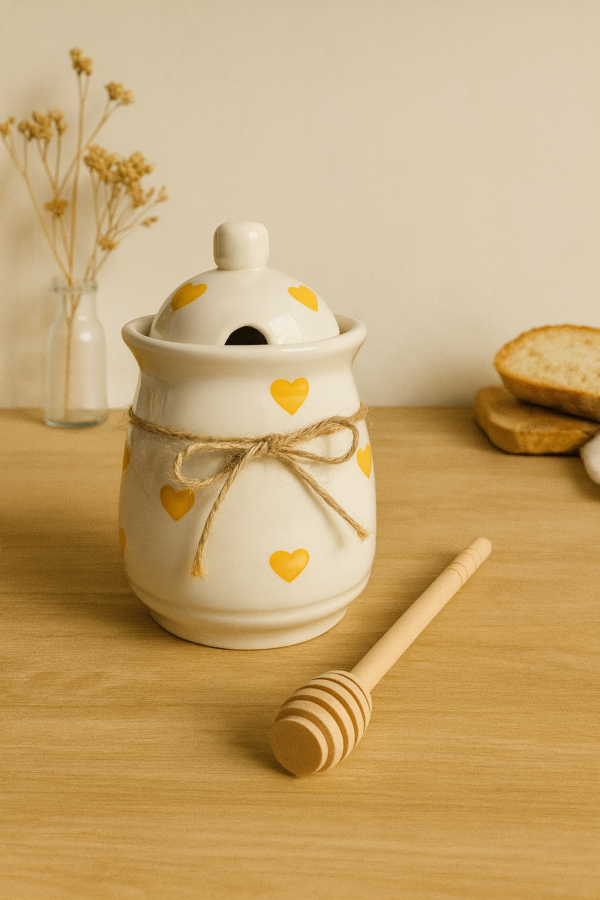 Pot miel céramique jaune_soleil