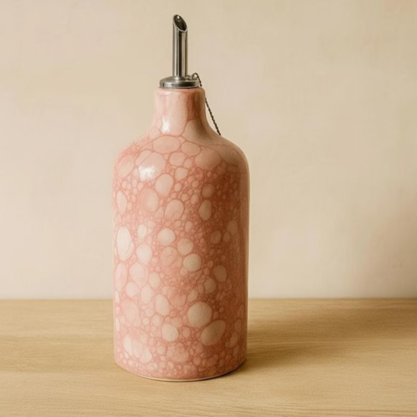 Bouteille à huile en céramique rouge
