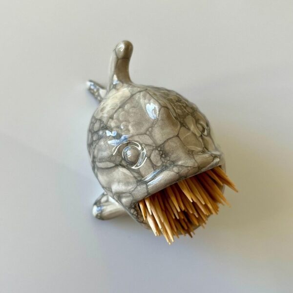 Poisson porte cure dent gris Poisson vide-poche gris