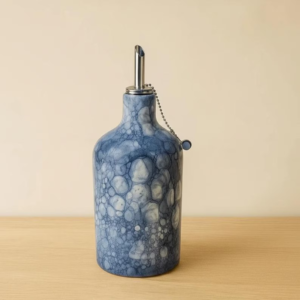 Bouteille à huile en céramique bleu Bouteille à huile en céramique bleu
