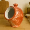 Main à sel en céramique – Collection Mer & Écumes Terracotta