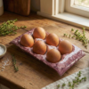plateau à oeufs marron