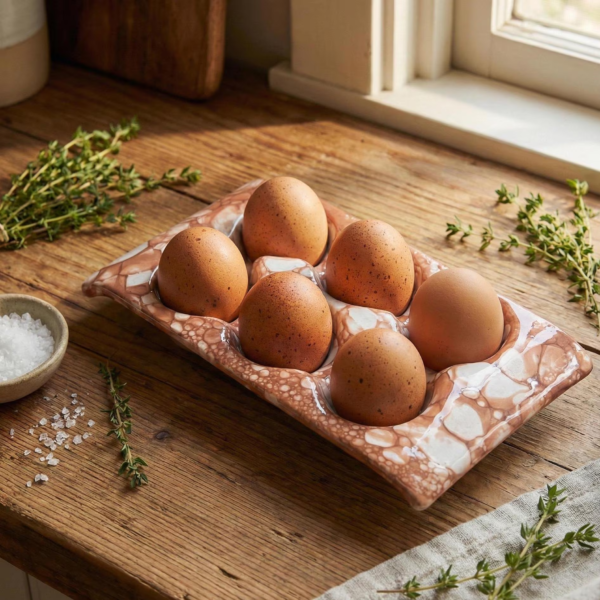 plateau à oeufs sable